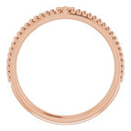 Milgrain Stackable Cross Ring