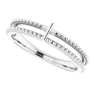 Milgrain Stackable Cross Ring