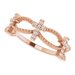 Accented Stackable Cross Ring