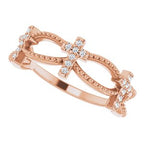 Accented Stackable Cross Ring