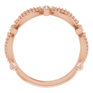 Accented Stackable Cross Ring