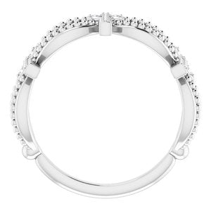 Accented Stackable Cross Ring