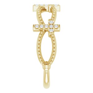 Accented Stackable Cross Ring