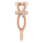 Accented Stackable Cross Ring