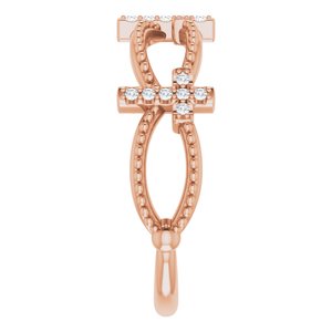 Accented Stackable Cross Ring