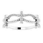 Accented Stackable Cross Ring