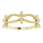 Accented Stackable Cross Ring