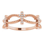 Accented Stackable Cross Ring