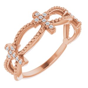 Accented Stackable Cross Ring