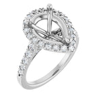 French-Set Halo-Style Engagement Ring