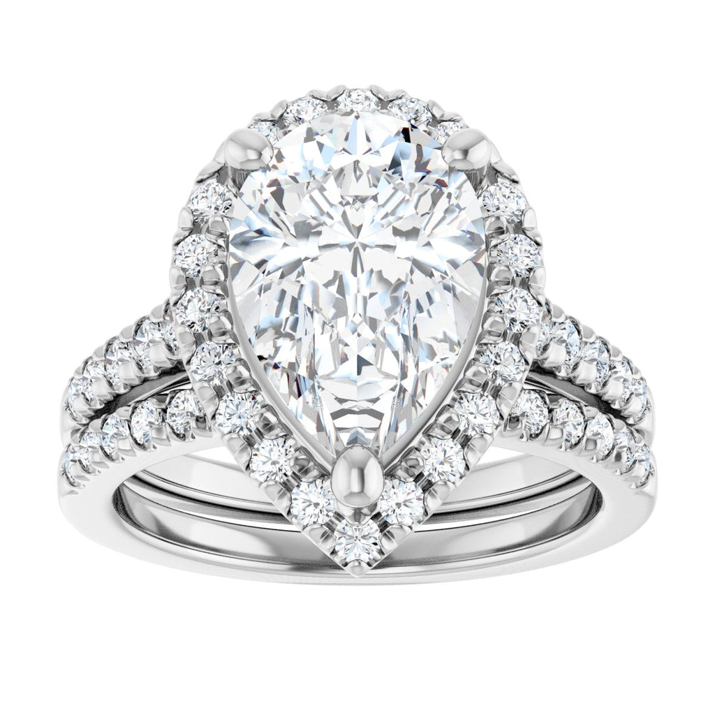 French-Set Halo-Style Engagement Ring