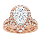 French-Set Halo-Style Engagement Ring