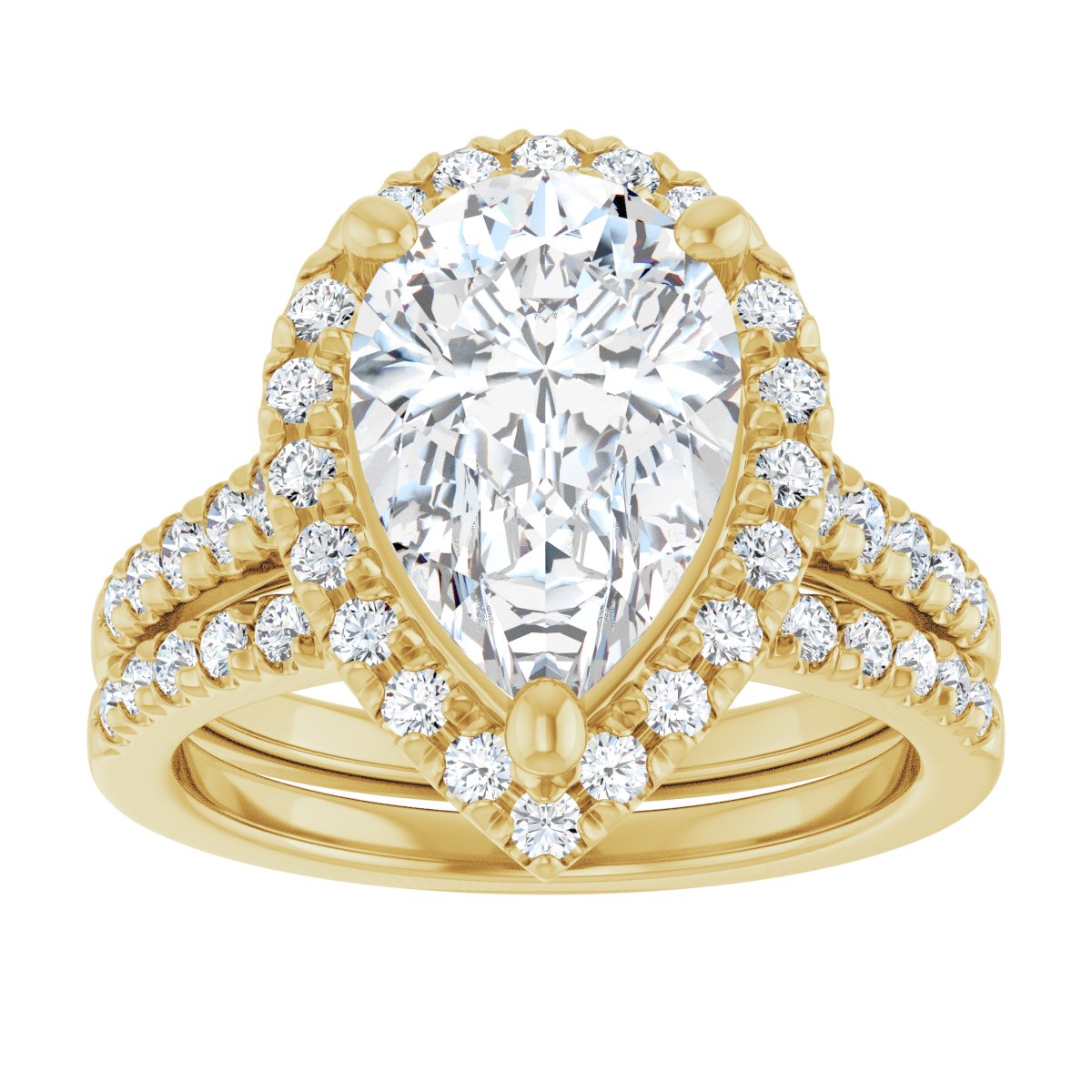 French-Set Halo-Style Engagement Ring