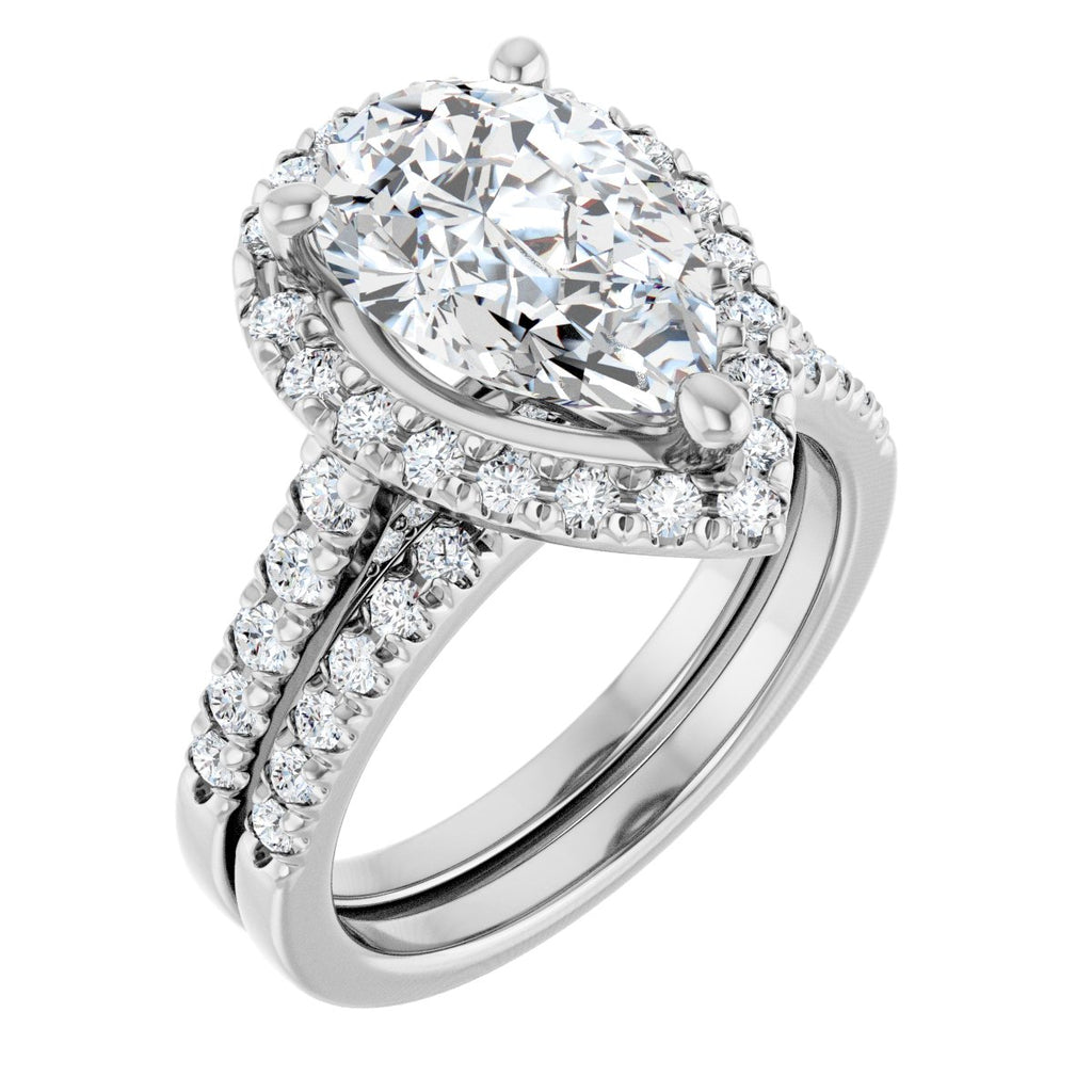French-Set Halo-Style Engagement Ring