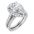 French-Set Halo-Style Engagement Ring