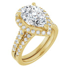 French-Set Halo-Style Engagement Ring