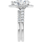 French-Set Halo-Style Engagement Ring