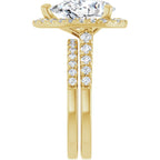 French-Set Halo-Style Engagement Ring