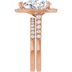 French-Set Halo-Style Engagement Ring