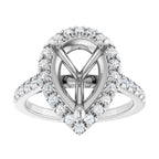 French-Set Halo-Style Engagement Ring