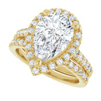 French-Set Halo-Style Engagement Ring