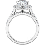 French-Set Halo-Style Engagement Ring