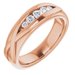 Rounded Edge Criss-Cross Five-Stone Flat Band