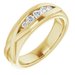 Rounded Edge Criss-Cross Five-Stone Flat Band