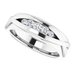 Rounded Edge Criss-Cross Five-Stone Flat Band