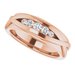 Rounded Edge Criss-Cross Five-Stone Flat Band