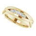 Rounded Edge Criss-Cross Five-Stone Flat Band