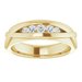 Rounded Edge Criss-Cross Five-Stone Flat Band