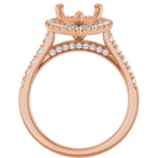 French-Set Halo-Style Engagement Ring