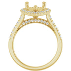 French-Set Halo-Style Engagement Ring