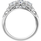 Three-Stone Vintage-Inspired Anniversary Band