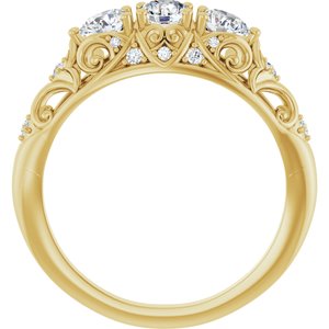 Three-Stone Vintage-Inspired Anniversary Band