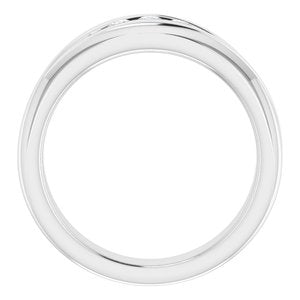 Rounded Edge Criss-Cross Five-Stone Flat Band