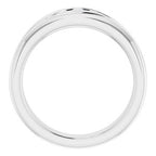 Rounded Edge Criss-Cross Five-Stone Flat Band