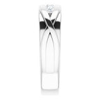 Rounded Edge Criss-Cross Five-Stone Flat Band