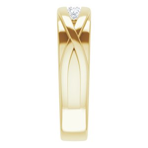 Rounded Edge Criss-Cross Five-Stone Flat Band