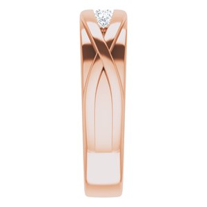 Rounded Edge Criss-Cross Five-Stone Flat Band