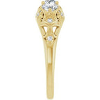 Three-Stone Vintage-Inspired Anniversary Band