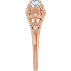 Three-Stone Vintage-Inspired Anniversary Band