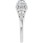 Three-Stone Vintage-Inspired Anniversary Band