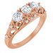 Three-Stone Vintage-Inspired Anniversary Band