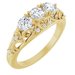 Three-Stone Vintage-Inspired Anniversary Band