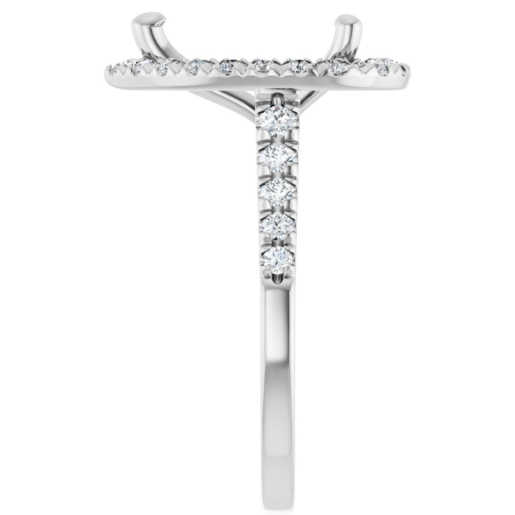 French-Set Halo-Style Engagement Ring