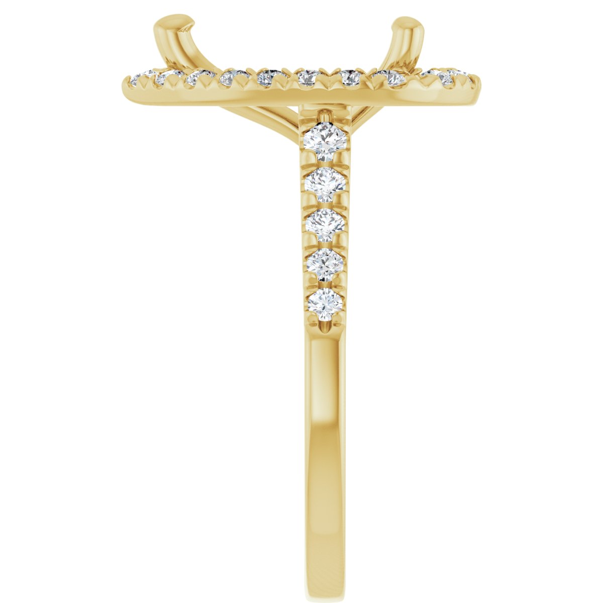 French-Set Halo-Style Engagement Ring