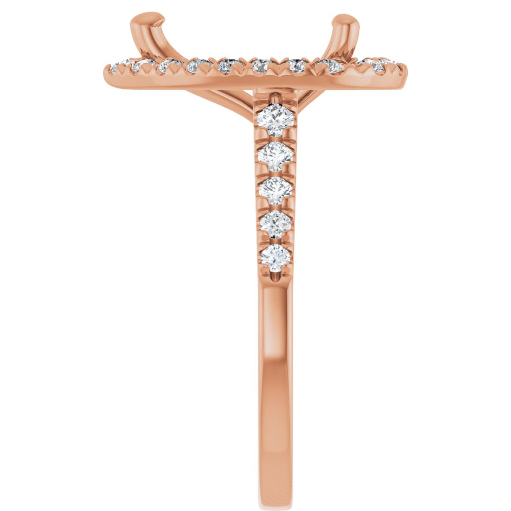 French-Set Halo-Style Engagement Ring