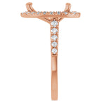 French-Set Halo-Style Engagement Ring